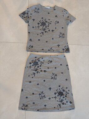 Y2K Beechers Brook for Fairweather Gray Floral 2-Piece Set